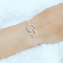 Load image into Gallery viewer, 925 Sterling Silver Double Round Circle Bracelets For Wome