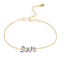Load image into Gallery viewer, Authentic 925 Sterling Silver CZ Crystal Charm Bracelet