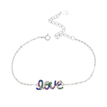 Load image into Gallery viewer, Authentic 925 Sterling Silver CZ Crystal Charm Bracelet