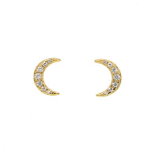 Load image into Gallery viewer, 925 sterling  silver tiny moon earring