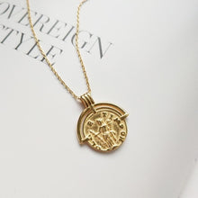 Load image into Gallery viewer, Classic 925 Sterling Sliver Chains Gold Round Letter Pendant Necklace