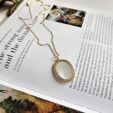 Load image into Gallery viewer, Sterling Silver Oval Shell Geometry Necklace