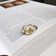 Load image into Gallery viewer, 925 Sterling Silver Jewelry Adjustable Gold Color Rose Flower Design